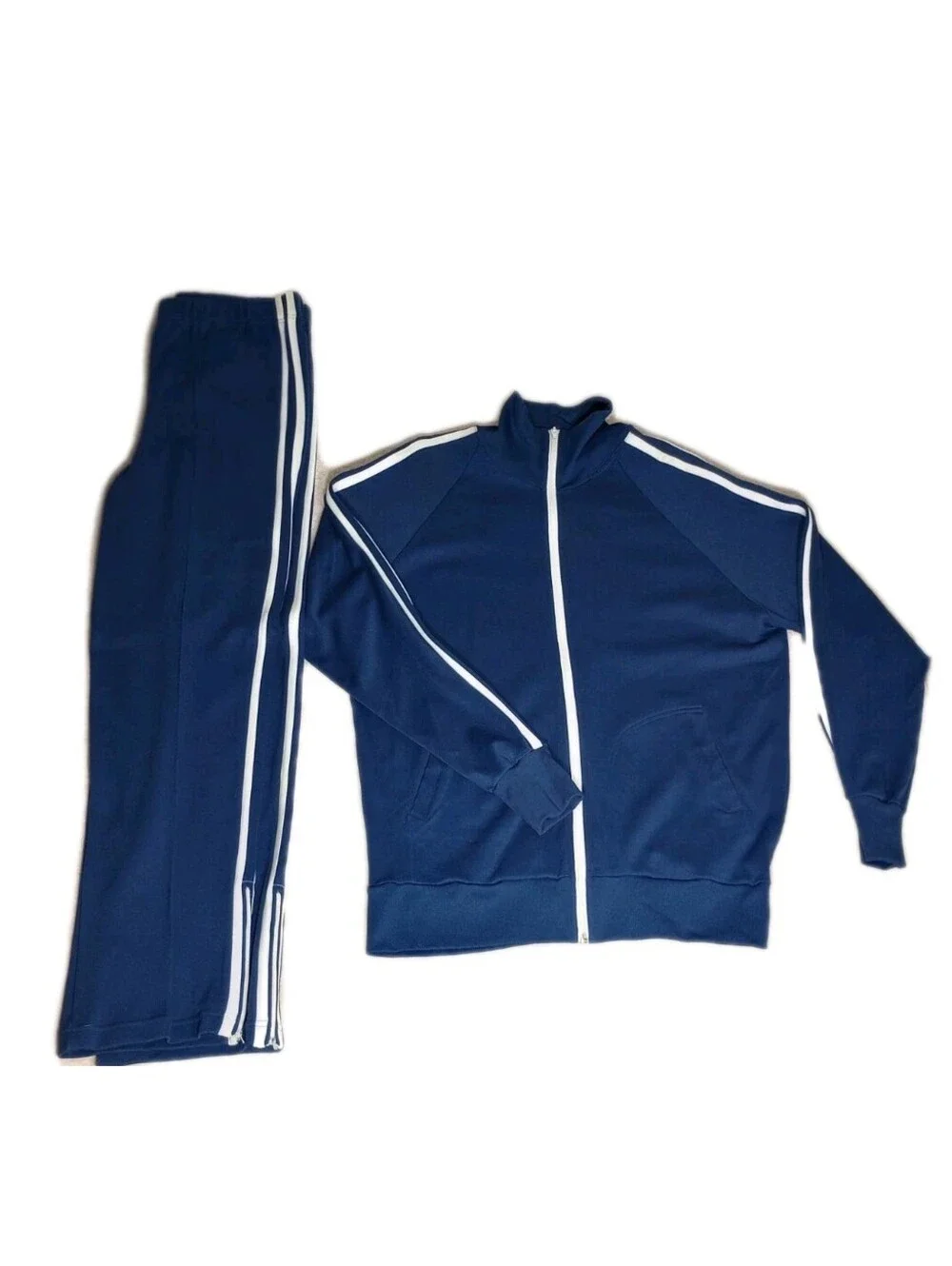 RARE Vintage HERTERS Track Suit Blue White Stripe Athletic Retro Old School XL